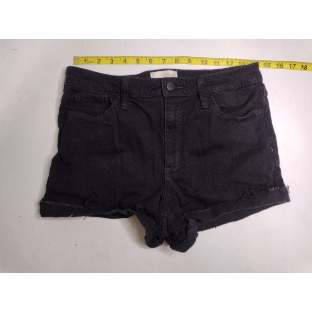 Universal Thread Black High Rise Cuffed Denim Shorts Women's Size 6R